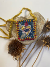 Load image into Gallery viewer, Embroidered heart pouch necklace

