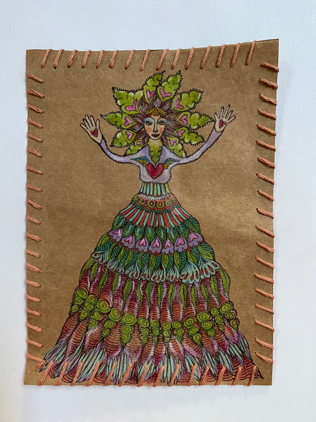 Paper Bag Valentine- Early Green