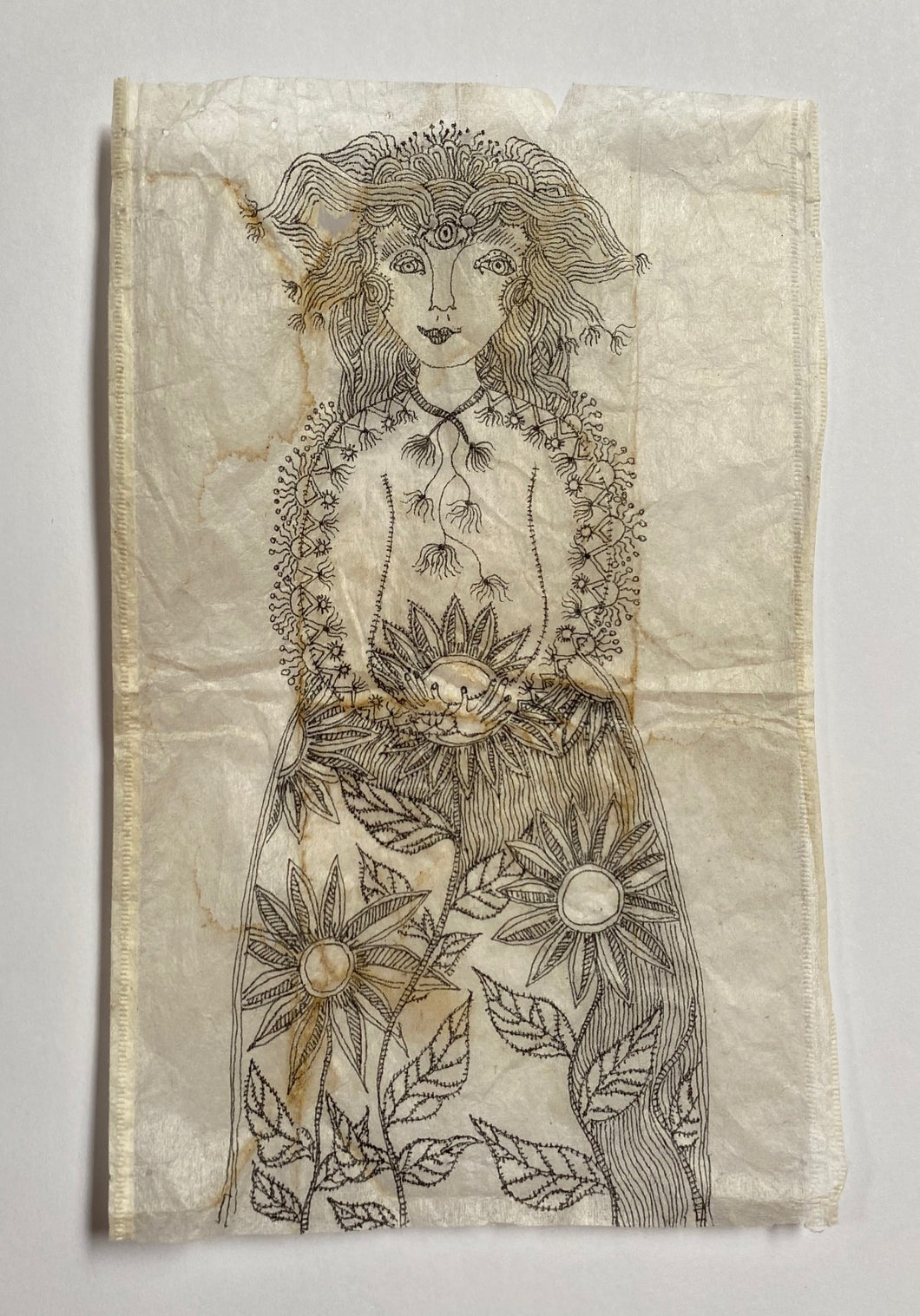 Teabag Drawing- Among Yellow