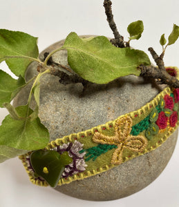 Embroidered wrist cuff- A Dozen Roses