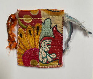 Embroidered Drawstring Pouch- Under the Sea