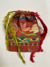 Load image into Gallery viewer, Embroidered Drawstring Pouch- Dusk and Dawn
