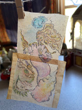 Load image into Gallery viewer, Teabag Drawing- Sella and her Dragon
