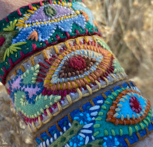 Embroidered cuff bracelet