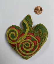 Load image into Gallery viewer, Embroidered Heart- Tendril
